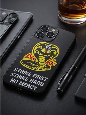 Cobra Kai iPhone 16 Pro Case – Strike First No Mercy – New